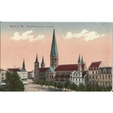 CPA: ALLEMAGNE, BONN, Munsterplatz mit Munsterkirche (1920)