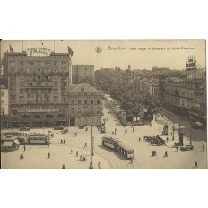 CPA: BELGIQUE, BRUXELLES, Place Rogier er bvd du Jardin Botanique, vers 1910