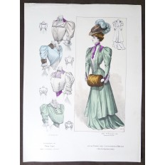 LITHOGRAPHIE de MODE, COSTUMES, COUTURE, FASHION, années 1900-1910 (2)