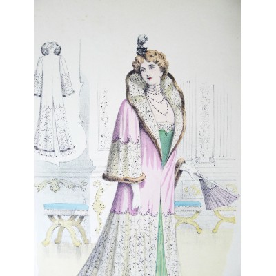 LITHOGRAPHIE de MODE, COSTUMES, COUTURE, FASHION, années 1900-1910 (4)