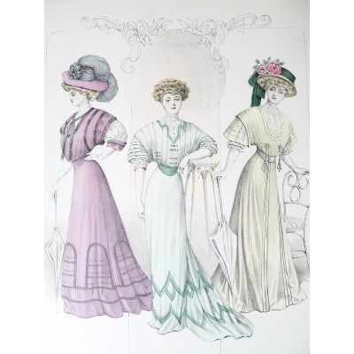 LITHOGRAPHY FASHION, years 1900-1910 (5)