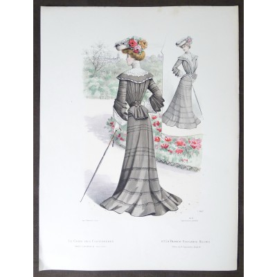 LITHOGRAPHIE de MODE, COSTUMES, COUTURE, FASHION, années 1900-1910 (6)