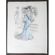 LITHOGRAPHIE de MODE, COSTUMES, COUTURE, FASHION, années 1900-1910 (7)