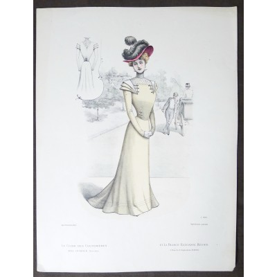 LITHOGRAPHIE de MODE, COSTUMES, COUTURE, FASHION, années 1900-1910 (8)