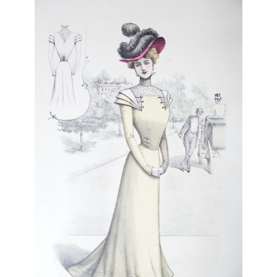 LITHOGRAPHIE de MODE, COSTUMES, COUTURE, FASHION, années 1900-1910 (8)