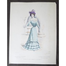 LITHOGRAPHIE de MODE, COSTUMES, COUTURE, FASHION, années 1900-1910 (11)