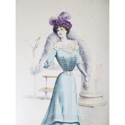 LITHOGRAPHIE de MODE, COSTUMES, COUTURE, FASHION, années 1900-1910 (11)