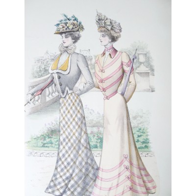 LITHOGRAPHIE de MODE, COSTUMES, COUTURE, FASHION, années 1900-1910 (13)