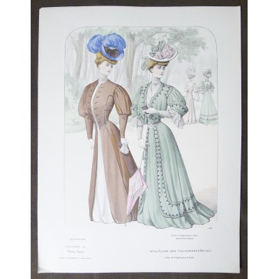 LITHOGRAPHIE de MODE, COSTUMES, COUTURE, FASHION, années 1900-1910 (14)