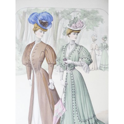 LITHOGRAPHIE de MODE, COSTUMES, COUTURE, FASHION, années 1900-1910 (14)