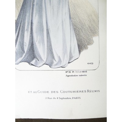 LITHOGRAPHIE de MODE, COSTUMES, COUTURE, FASHION, années 1900-1910 (16)