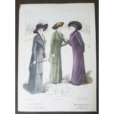 LITHOGRAPHIE de MODE, COSTUMES, COUTURE, FASHION, années 1900-1910 (18)