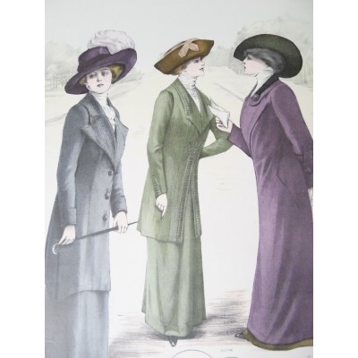 LITHOGRAPHIE de MODE, COSTUMES, COUTURE, FASHION, années 1900-1910 (18)