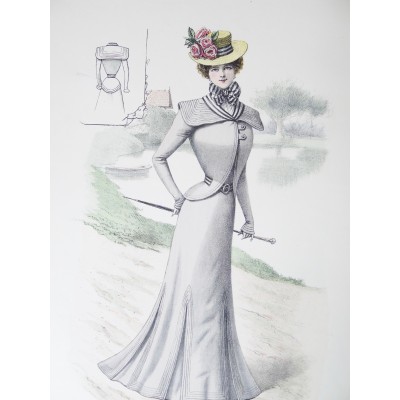 LITHOGRAPHIE de MODE, COSTUMES, COUTURE, FASHION, années 1900-1910 (21)