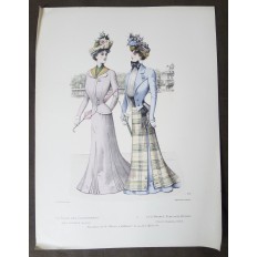 LITHOGRAPHIE de MODE, COSTUMES, COUTURE, FASHION, années 1900-1910 (26)