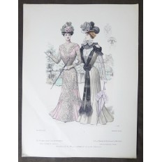 LITHOGRAPHIE de MODE, COSTUMES, COUTURE, FASHION, années 1900-1910 (27)