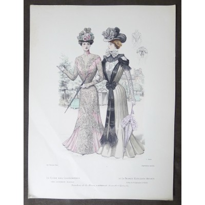 LITHOGRAPHIE de MODE, COSTUMES, COUTURE, FASHION, années 1900-1910 (27)