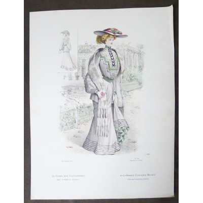 LITHOGRAPHIE de MODE, COSTUMES, COUTURE, FASHION, années 1900-1910 (29)