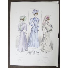 LITHOGRAPHIE de MODE, COSTUMES, COUTURE, FASHION, années 1900-1910 (30)