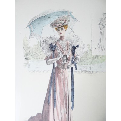 LITHOGRAPHIE de MODE, COSTUMES, COUTURE, FASHION, années 1900-1910 (31)