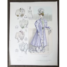 LITHOGRAPHIE de MODE, COSTUMES, COUTURE, FASHION, années 1900-1910 (33)