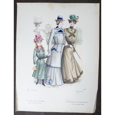 LITHOGRAPHIE de MODE, COSTUMES, COUTURE, FASHION, années 1900-1910 (35)