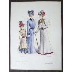 LITHOGRAPHIE de MODE, COSTUMES, COUTURE, FASHION, années 1900-1910 (36)