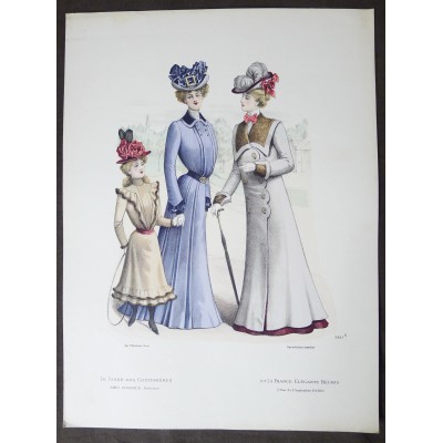 LITHOGRAPHIE de MODE, COSTUMES, COUTURE, FASHION, années 1900-1910 (36)