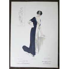 LITHOGRAPHIE de MODE, COSTUMES, COUTURE, FASHION, années 1900-1910 (37)