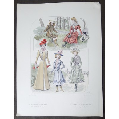 LITHOGRAPHIE de MODE, COSTUMES, COUTURE, FASHION, années 1900-1910 (39)