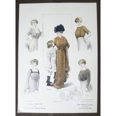 LITHOGRAPHIE de MODE, COSTUMES, COUTURE, FASHION, années 1900-1910 (40)