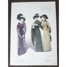 LITHOGRAPHIE de MODE, COSTUMES, COUTURE, FASHION, années 1900-1910 (45)