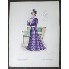 LITHOGRAPHIE de MODE, COSTUMES, COUTURE, FASHION, années 1900-1910 (48)