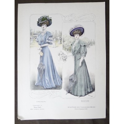 LITHOGRAPHIE de MODE, COSTUMES, COUTURE, FASHION, années 1900-1910 (50)
