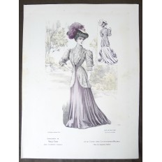 LITHOGRAPHIE de MODE, COSTUMES, COUTURE, FASHION, années 1900-1910 (52)