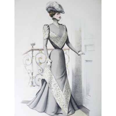 LITHOGRAPHIE de MODE, COSTUMES, COUTURE, FASHION, années 1900-1910 (56)