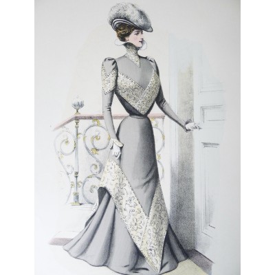 LITHOGRAPHIE de MODE, COSTUMES, COUTURE, FASHION, années 1900-1910 (56)