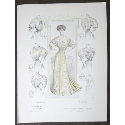 LITHOGRAPHIE de MODE, COSTUMES, COUTURE, FASHION, années 1900-1910 (58)