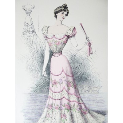 LITHOGRAPHIE de MODE, COSTUMES, COUTURE, FASHION, années 1900-1910 (60)