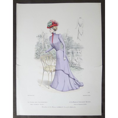 LITHOGRAPHIE de MODE, COSTUMES, COUTURE, FASHION, années 1900-1910 (63)