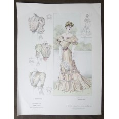 LITHOGRAPHIE de MODE, COSTUMES, COUTURE, FASHION, années 1900-1910 (64)