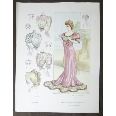 LITHOGRAPHIE de MODE, COSTUMES, COUTURE, FASHION, années 1900-1910 (65)