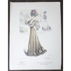 LITHOGRAPHIE de MODE, COSTUMES, COUTURE, FASHION, années 1900-1910 (67)