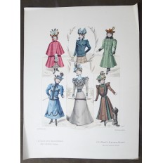 LITHOGRAPHIE de MODE, COSTUMES, COUTURE, FASHION, années 1900-1910 (68)