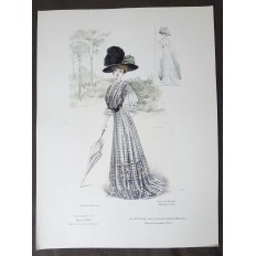 LITHOGRAPHIE de MODE, COSTUMES, COUTURE, FASHION, années 1900-1910 (83)