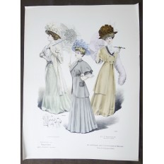 LITHOGRAPHIE de MODE, COSTUMES, COUTURE, FASHION, années 1900-1910 (85)
