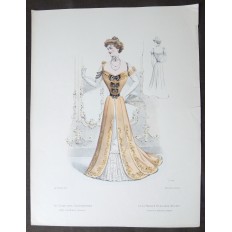 LITHOGRAPHIE de MODE, COSTUMES, COUTURE, FASHION, années 1900-1910 (90)