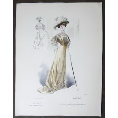 LITHOGRAPHIE de MODE, COSTUMES, COUTURE, FASHION, années 1900-1910 (97)