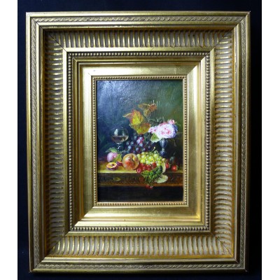 STILL LIFE with FRUITS, XIXth. OIL/PANEL. COLLECTION.
