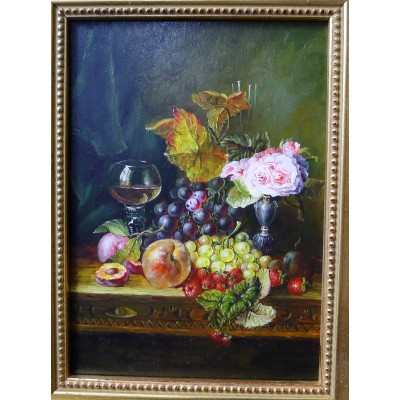 STILL LIFE with FRUITS, XIXth. OIL/PANEL. COLLECTION.